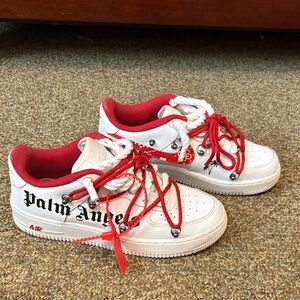 Palm Angels White Sneakers with Red Accents